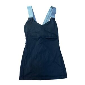 Lululemon Tank Top Black Light Support Cross Back Athletic Women's Size 6